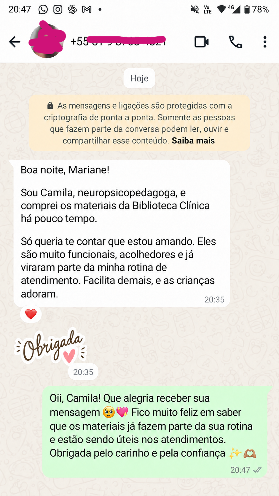 Depoimento de Camila, neuropsicopedagoga, sobre a Biblioteca Clínica