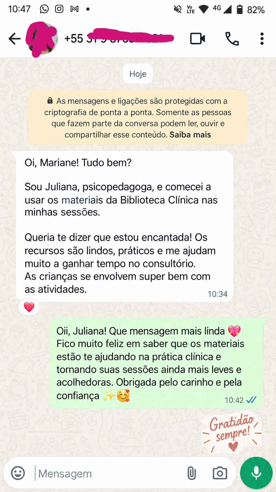 Depoimento de Juliana, psicopedagoga, sobre a Biblioteca Clínica