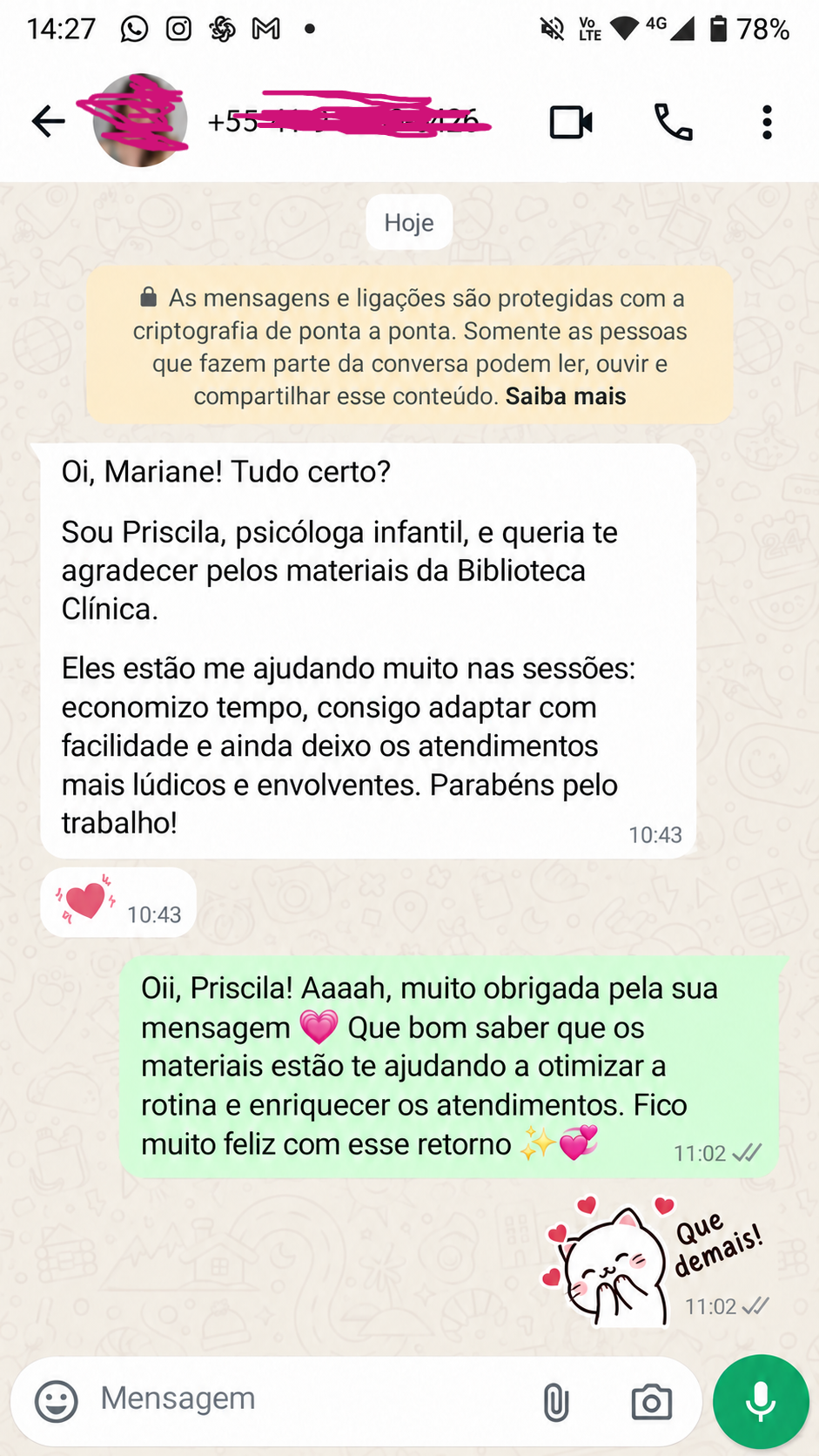 Depoimento de Priscila, psicóloga infantil, sobre a Biblioteca Clínica