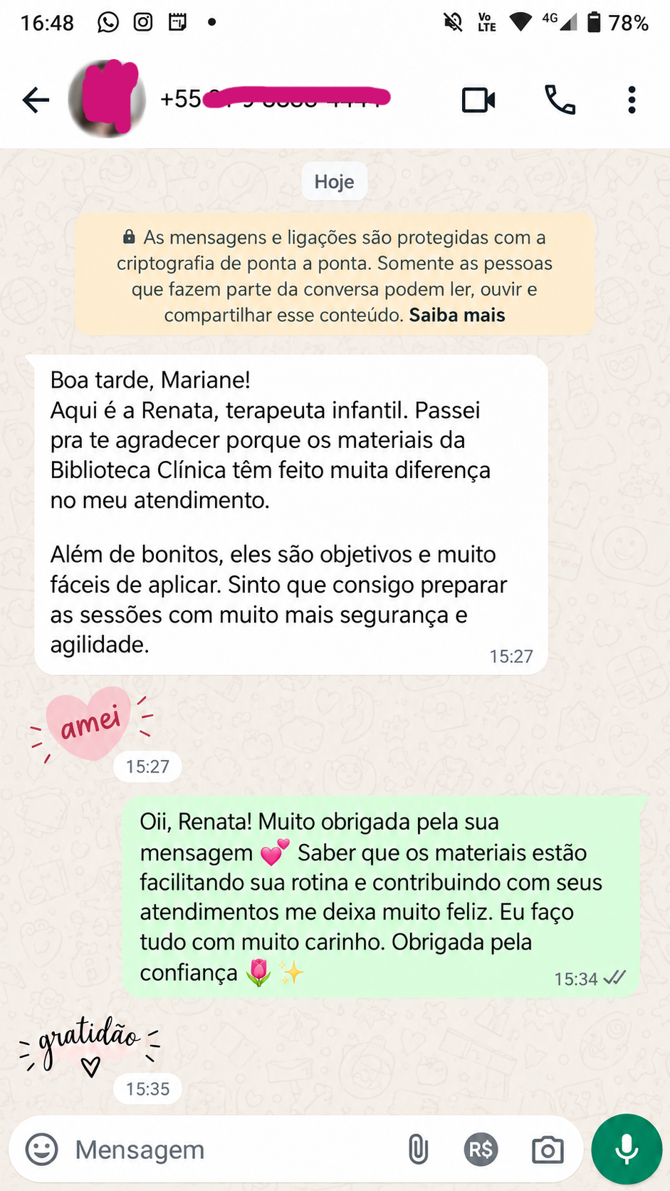 Depoimento de Renata, terapeuta infantil, sobre a Biblioteca Clínica